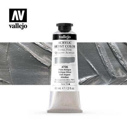 acrylic artist color vallejo antique silver 706 60ml