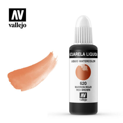 acuarela liquida vallejo red brown 620
