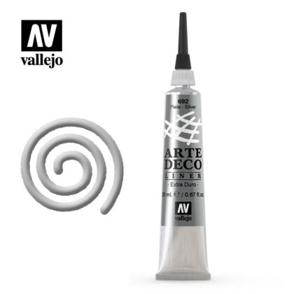 arte deco liner vallejo silver 83692 20ml