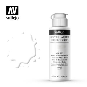 Vallejo Fluid Acrylic Titanium White Rutile 68303 100 ml