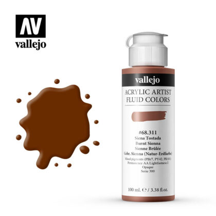 Fluid Acrylic Vallejo Burnt Sienna 68311 100ml