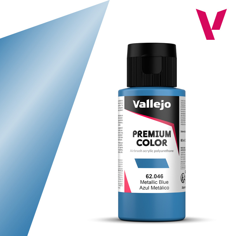 Vallejo PREMIUM Metallic-Blau 62046 – 60ml Airbrush-Farbe, Spritzfertig & Wetterfest