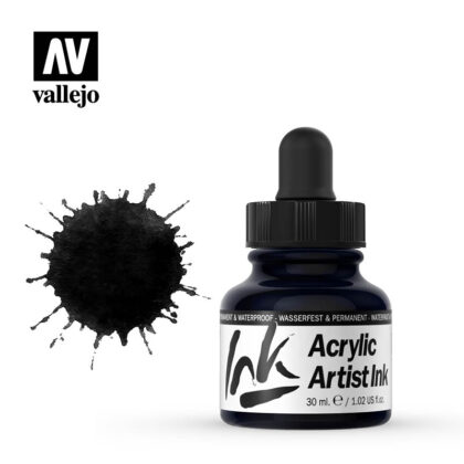 vallejo acrylic artist ink black 60019