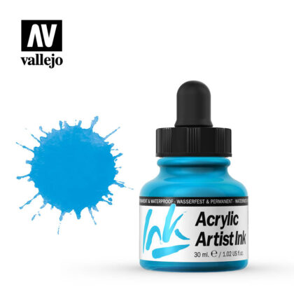vallejo acrylic artist ink light blue 60010