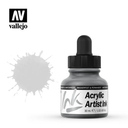 vallejo acrylic artist ink silver 60020