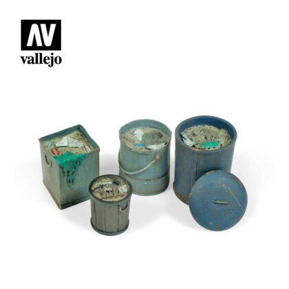 Diorama Accessories Vallejo Scenics Assorted Garbage Bins (#2) SC213