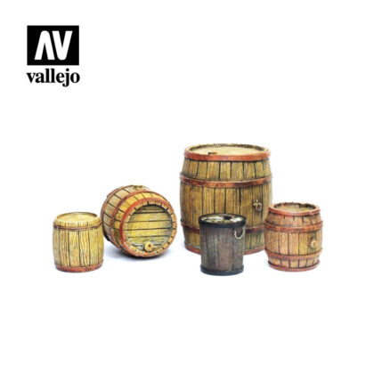 Diorama Accessories Vallejo Scenics Wooden Barrels SC225