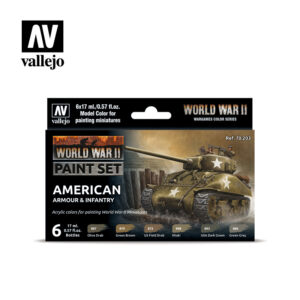 WWII Paint Set American Armour & Infantry Vallejo Wargames Flames of War 70.203 Front