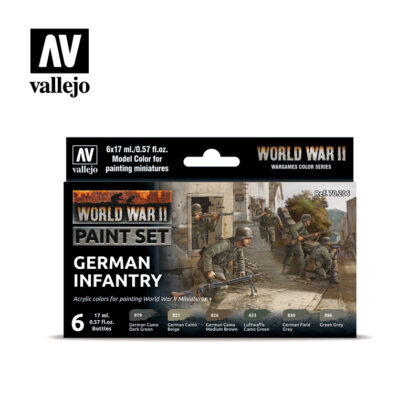 WWII Paint Set German Infantry Vallejo Wargames Flames of War 70.206 Front