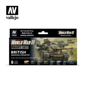 WWIII Paint Set British Armour & Infantry Vallejo Wargames Flames of War 70.222 Front