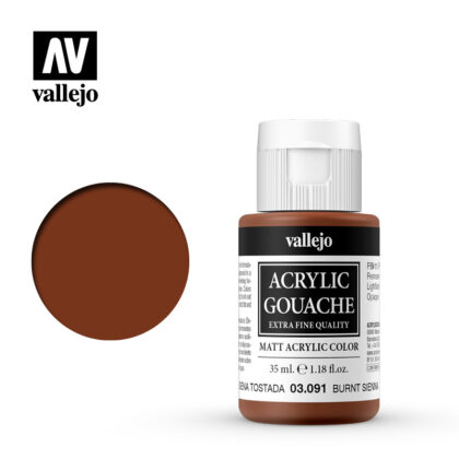 Acrylic Gouache Vallejo 03091 Burnt Sienna 35ml