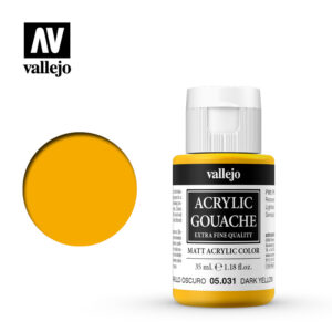 Vallejo Acrylic Gouache 05031 Dark Yellow 35 ml