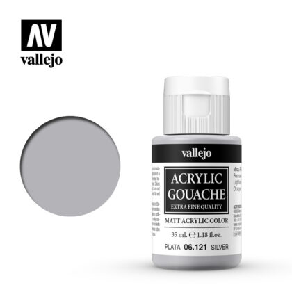 Acrylic Gouache Vallejo 06121 Silver 35ml
