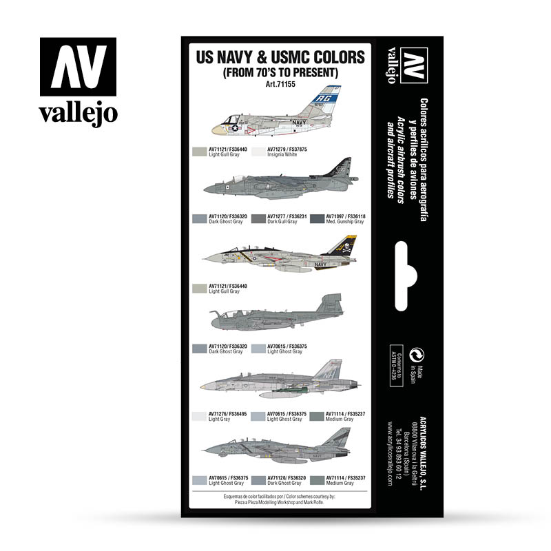 Vallejo Air War Us Navy Usmc Colors From 70 S To Present - Us Navy Aircraft Paint Colors