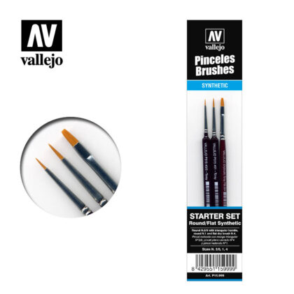 Brush Synthetic Round Flat Vallejo Starter Set P15.999