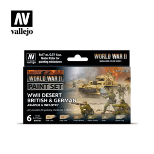 WWII Paint Set Desert British & German Armour & Infantry Vallejo Wargames Flames of War 70.208 Front